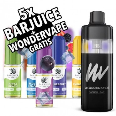 Bar Juice 5er Bundle + Wondervape 7000 gratis