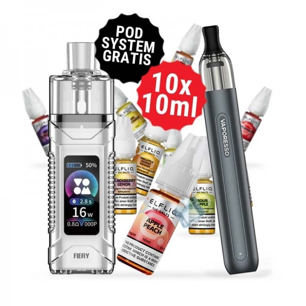 Elfliq 10er Bundle + 1x gratis Pod System